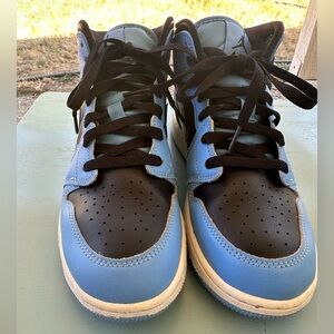 Blue and Black High-Top Sneakers